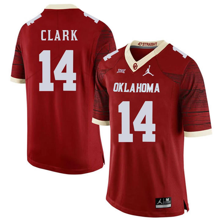 Oklahoma Sooners #14 Reece Clark Red 47 Game Winning Streak College Football Jersey Dzhi